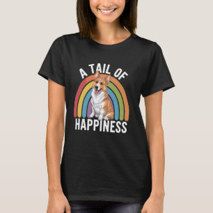 Ein Schwanz des Glücks Corgi Hund Retro Regenbogen T-Shirt