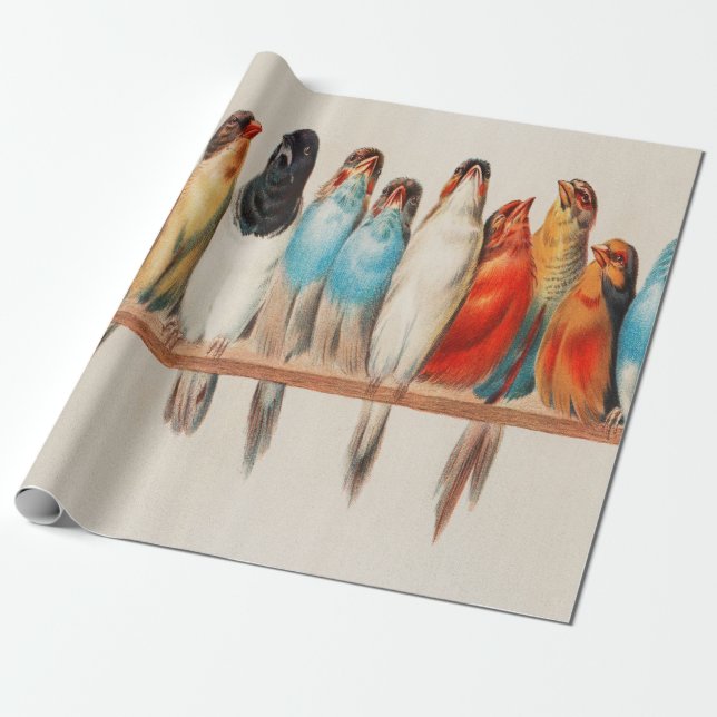 Ein Schwarm Vögel Geschenkpapier (Ungerollt)