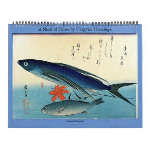 Ein Schwarm von Fischen von Utagawa Hiroshige Kalender