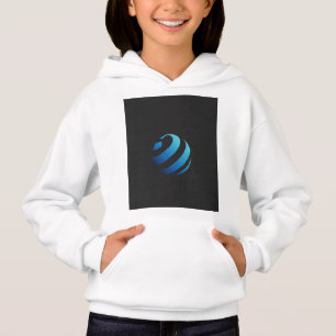 ein schwarz-blaues Logo mit einer Welle darauf Hoodie