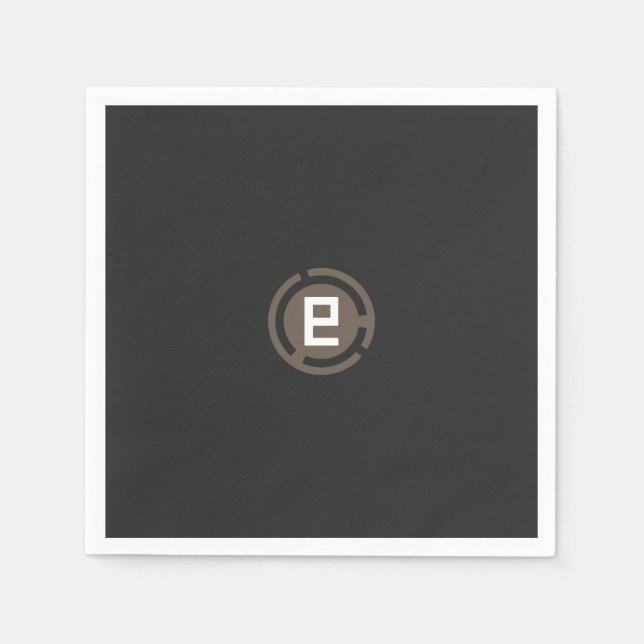 ein schwarz-braunes Logo mit dem Buchstaben 9 Serviette (Vorderseite)