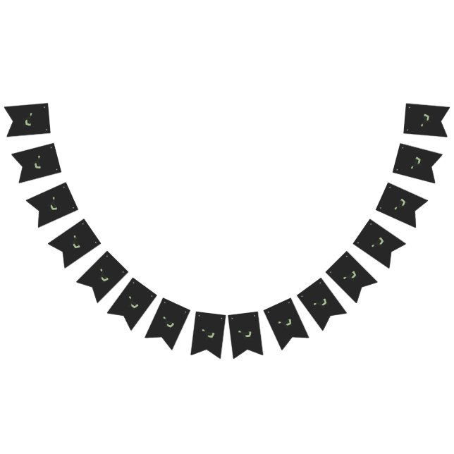 ein schwarz-grünes Logo mit einem Warenkorb Wimpelkette (Alle)