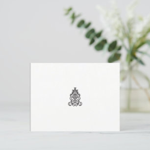 ein Schwarz-Weiß-Bild eines aufwendigen Designs Postkarte