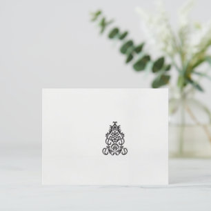 ein Schwarz-Weiß-Bild eines aufwendigen Designs Postkarte