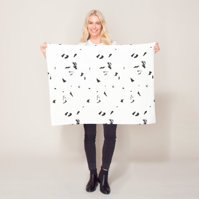 ein Schwarz-Weiß-Foto einer Vogelherde Fleecedecke (Beispiel)