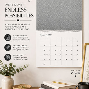 ein Schwarz-Weiß-Foto einer Wand_ Kalender