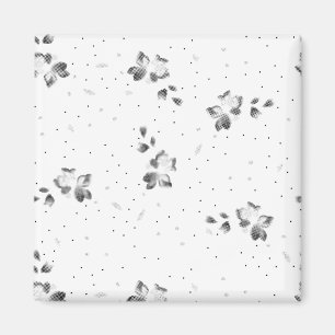 ein Schwarz-Weiß-Foto mit vielen Punkten Magnet