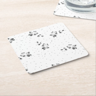 ein Schwarz-Weiß-Foto mit vielen Punkten Rechteckiger Pappuntersetzer