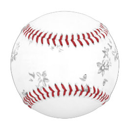 ein schwarz-weißes Foto von Blasen auf weißem Rück Baseball