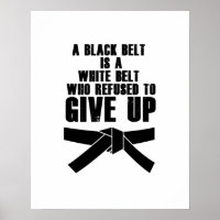 Ein schwarzer Gürtel ist ein weißer Gürtel Karate 