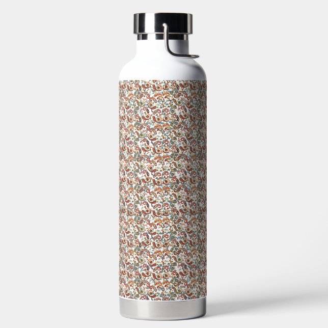 ein schwarzer Hintergrund mit einem roten, grünen  Trinkflasche (links)