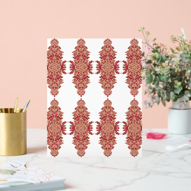 ein schwarzer Hintergrund mit rotem Muster Acrylschild (Hochzeit)