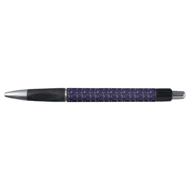 Ein schwarzer und silberner Stift mit dekorativem  (Vorderseite)