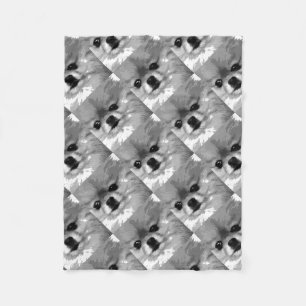Ein Schwarzweiss-Spitz Fleecedecke