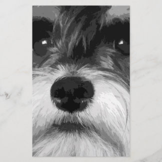 Ein Schwarzweiss-Zwergschnauzer Briefpapier