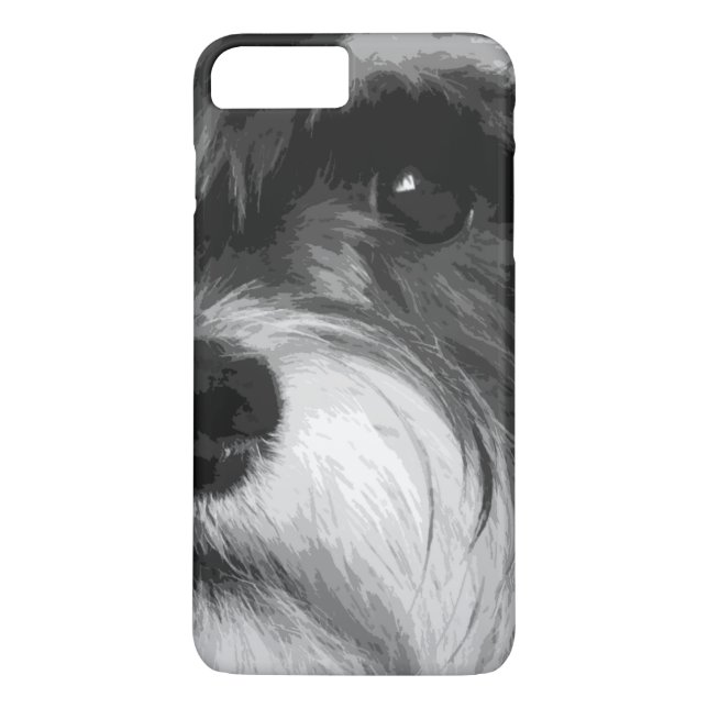 Ein Schwarzweiss-Zwergschnauzer Case-Mate iPhone Hülle (Rückseite)