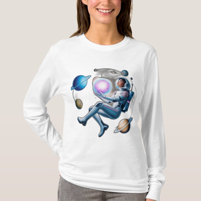 Ein schwebender Asteroid, bedeckt mit einem kleine T-Shirt (Vorderseite)