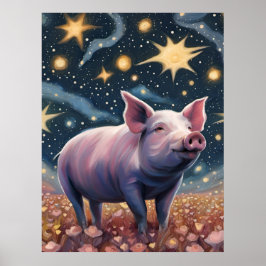 Ein Schwein in der frühen Nacht Poster
