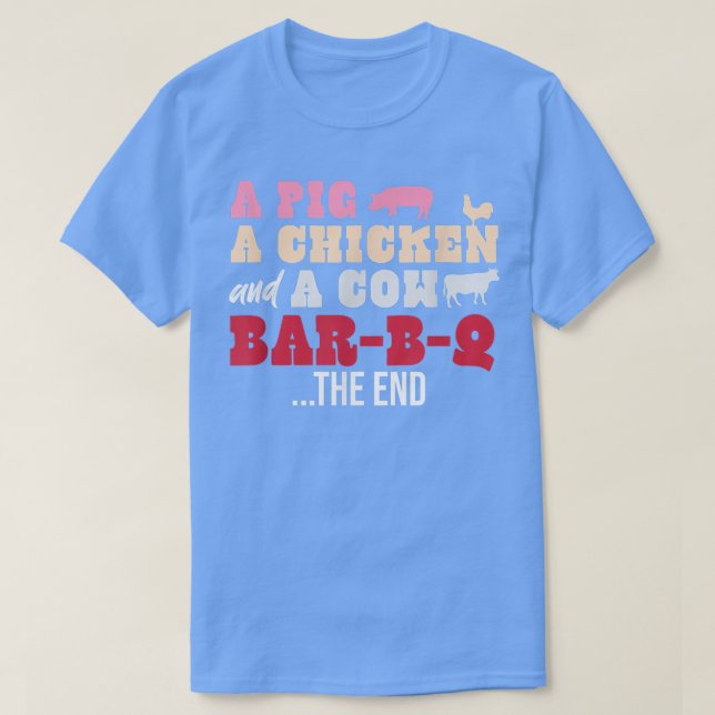 Ein Schweinehähnchen und eine Kuh laufen in ein Ba T-Shirt (Design vorne)