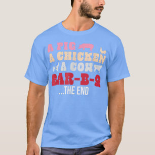 Ein Schweinehähnchen und eine Kuh laufen in ein Ba T-Shirt