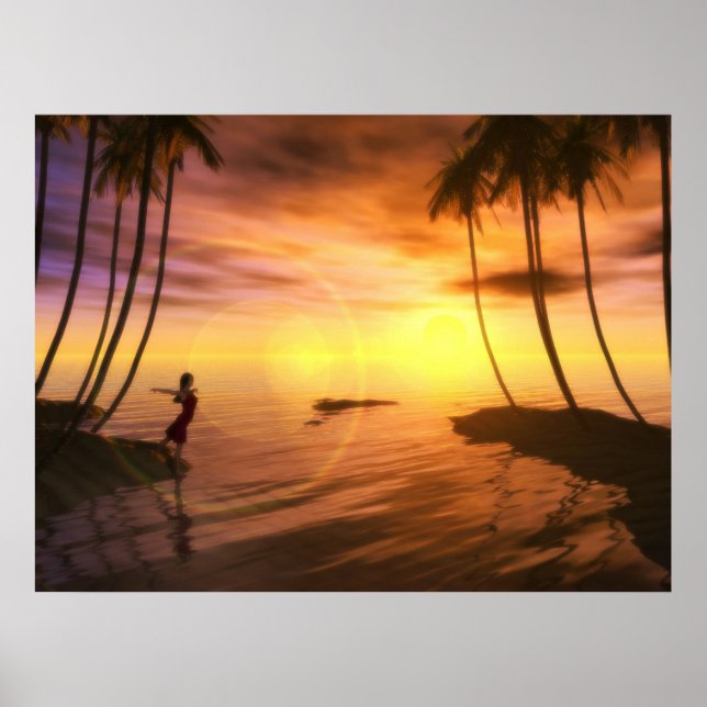 Ein Schwimmen bei Sonnenaufgang Poster (Vorne)