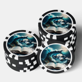 Ein schwimmendes Dampfbad Orca in der Welle. Pokerchips