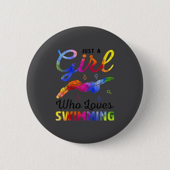 Ein Schwimmer-Spieler, der Schwimmen liebt Button (Vorderseite)