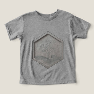 Ein Sechseck mit einem minimalistischen Baum oder 