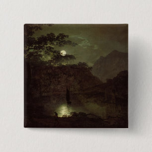 Ein See durch Mondschein, c.1780-82 (Öl auf Button