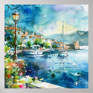 Ein Seehafen Poster