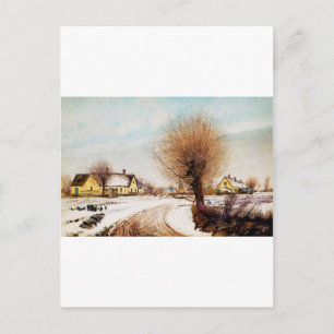 Ein Seeland-Dorf. Winter von Laurits Ring Postkarte
