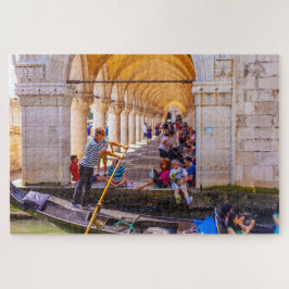 Ein Seemann auf einer Gondel in Venedig, Italien Puzzle
