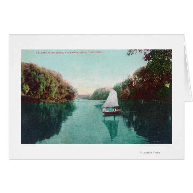 Ein Segelboot auf dem Feather RiverMarysville, CA (Vorderseite (Horizontal))
