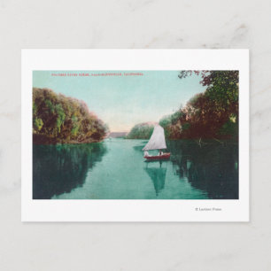 Ein Segelboot auf dem Feather RiverMarysville, CA Postkarte