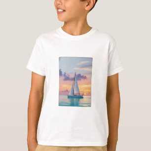 Ein Segelboot, das auf dem Ozean fliegt T-Shirt