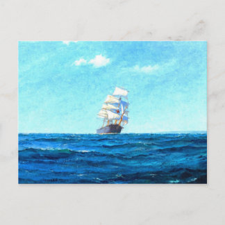 Ein Segelschiff auf See Postkarte