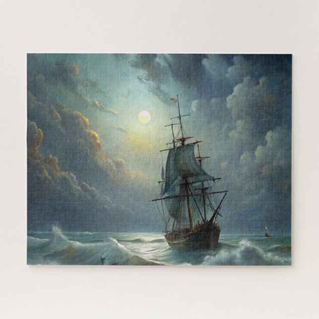 Ein Segelschiff im Meer Puzzle (Horizontal)