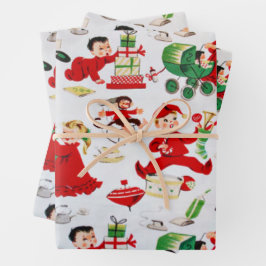 Ein sehr altmodisches Weihnachtsgeschirr Geschenkpapier Set