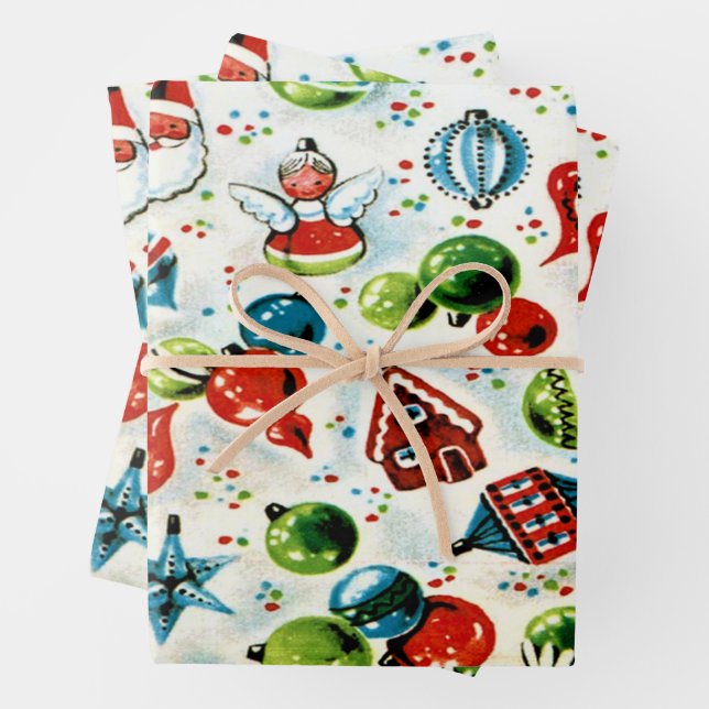 Ein sehr altmodisches Weihnachtsgeschirr Geschenkpapier Set (Beispiel)