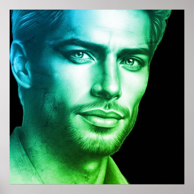 Ein sehr attraktiver junger Mann auf einem 24x24-W Poster (Vorne)
