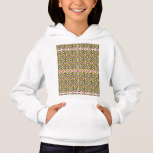 ein sehr buntes Muster mit viel unterschiedlichem Hoodie