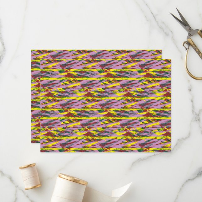 ein sehr buntes Muster mit viel unterschiedlichem  Programm (Vorderseite/Rückseite Beispiel)