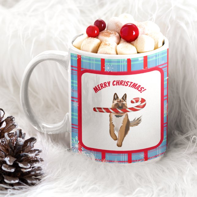 Ein sehr deutscher Schäferhund Candy Cane Weihnach Kaffeetasse (Von Creator hochgeladen)