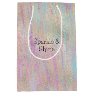 Ein sehr einsames Sparkle Glitzy Gold Pink Weihnac Mittlere Geschenktüte
