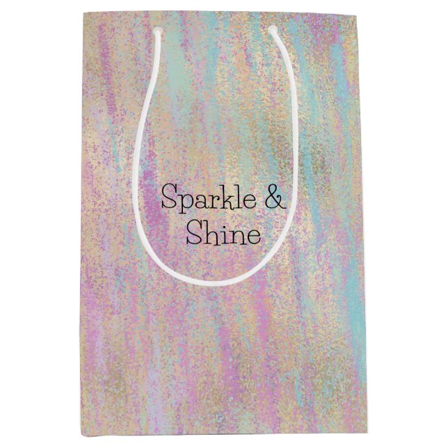 Ein sehr einsames Sparkle Glitzy Gold Pink Weihnac Mittlere Geschenktüte (Vorderseite)