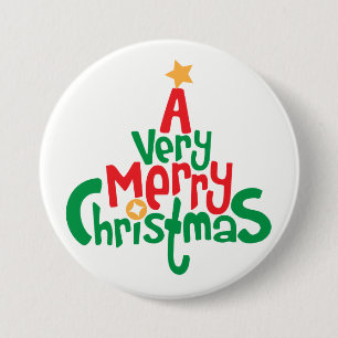 Ein sehr froher Weihnachts-Round-Button Button