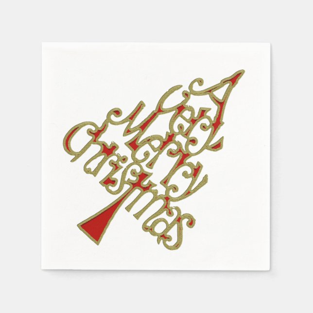 Ein sehr froher Weihnachtsbaum Serviette (Vorderseite)