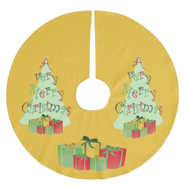 Ein sehr froher Weihnachtsbaumrock Polyester Weihnachtsbaumdecke (Vorderseite)