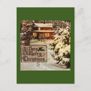 Ein sehr froher Weihnachtsklassiker traditioneller Feiertagspostkarte