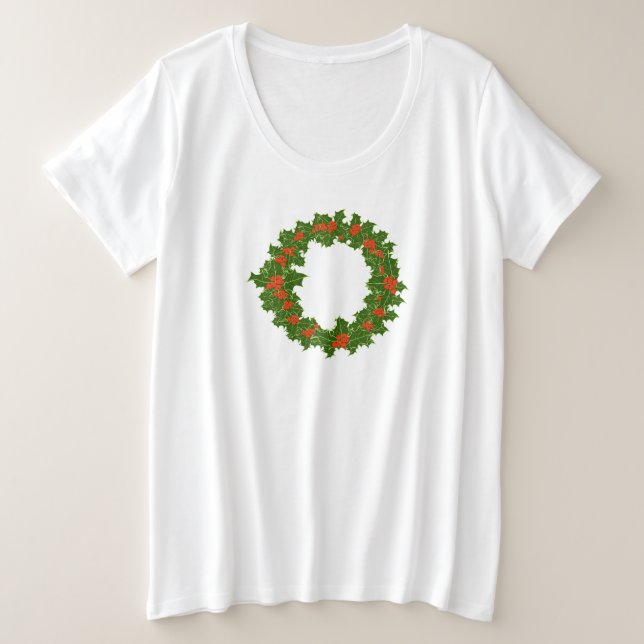 Ein sehr froher Weihnachtskranz Große Größe T-Shirt (Design vorne)